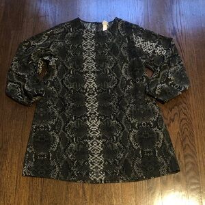 3/$10 H&M Elegant Black Snake Animal Print Flowy 3/4 Sleeve Tunic